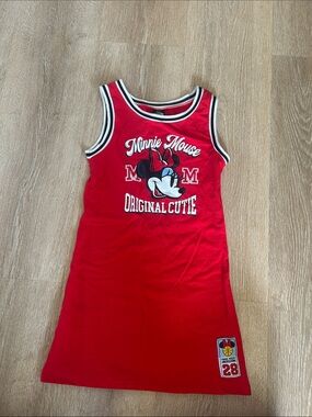 Disney Red Minnie Mouse Tank Dress with Contrast Trim